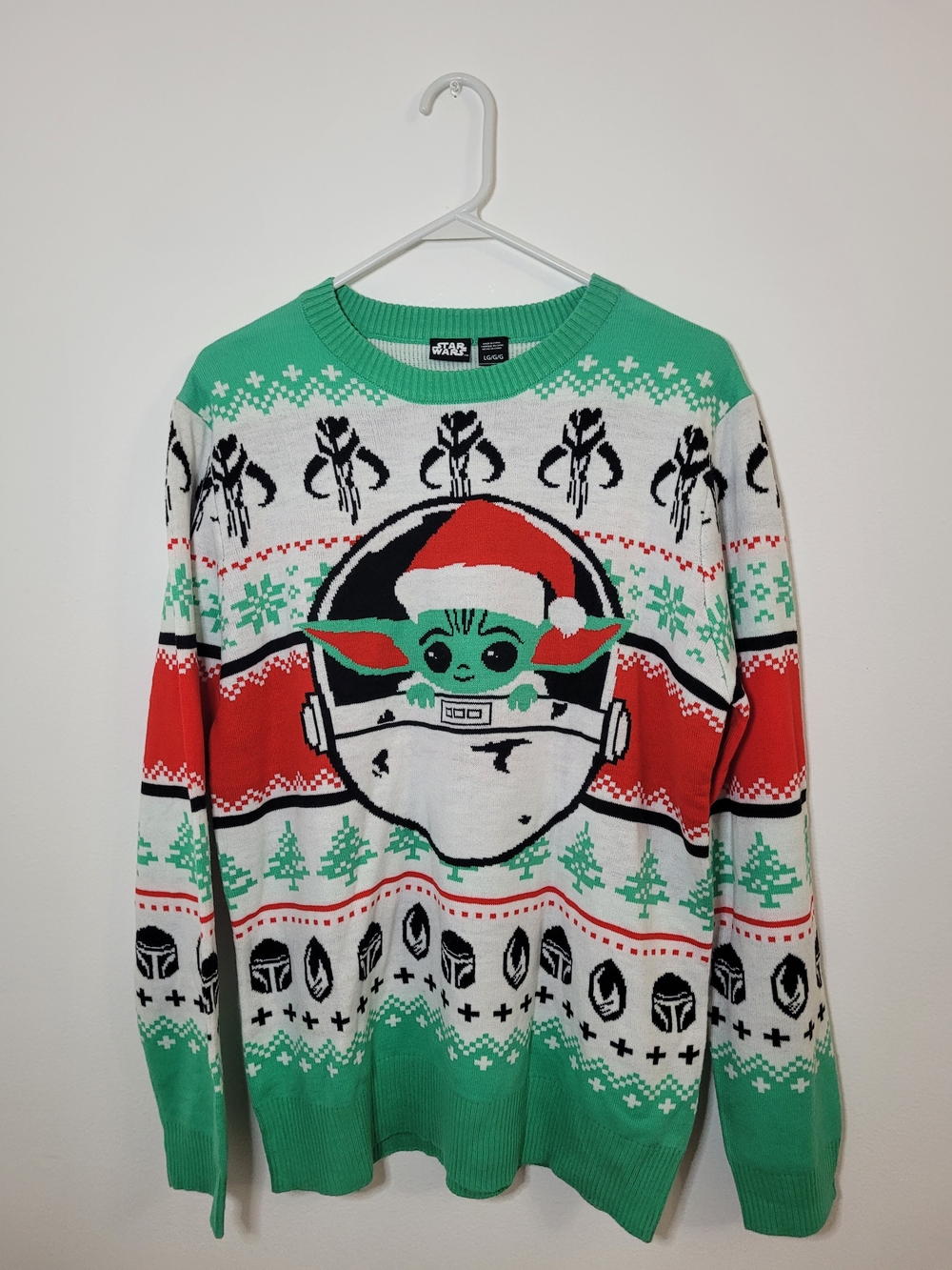 Star Wars The Mandalorian Grogu Holiday Christmas Sweater Size Large